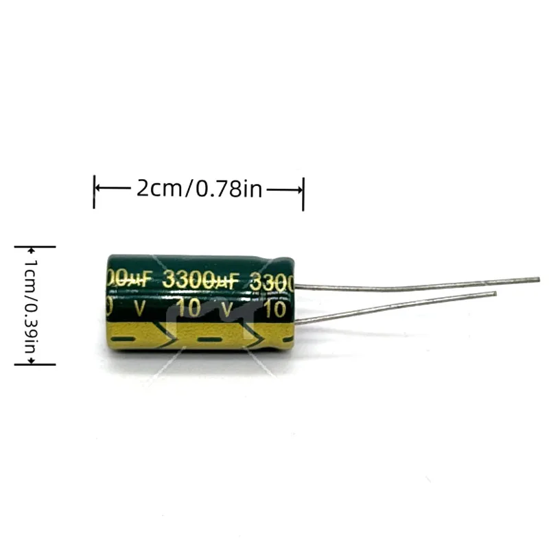 10 개/몫 10V3300UF 10*20 고주파 저임피던스 알루미늄 전해 콘덴서 3300 미크로포맷 10v