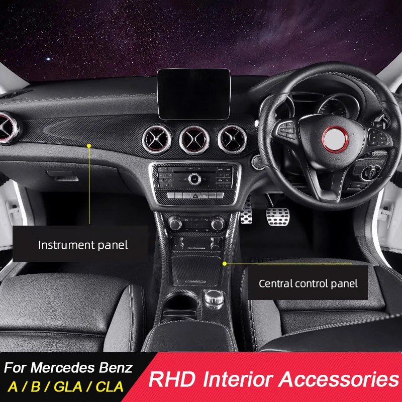 

For Mercedes Benz GLA X156 CLA W117, Right Hand Drive Car Interior Central Control Storage Box Cup Panel, Dashboard Trim Strips