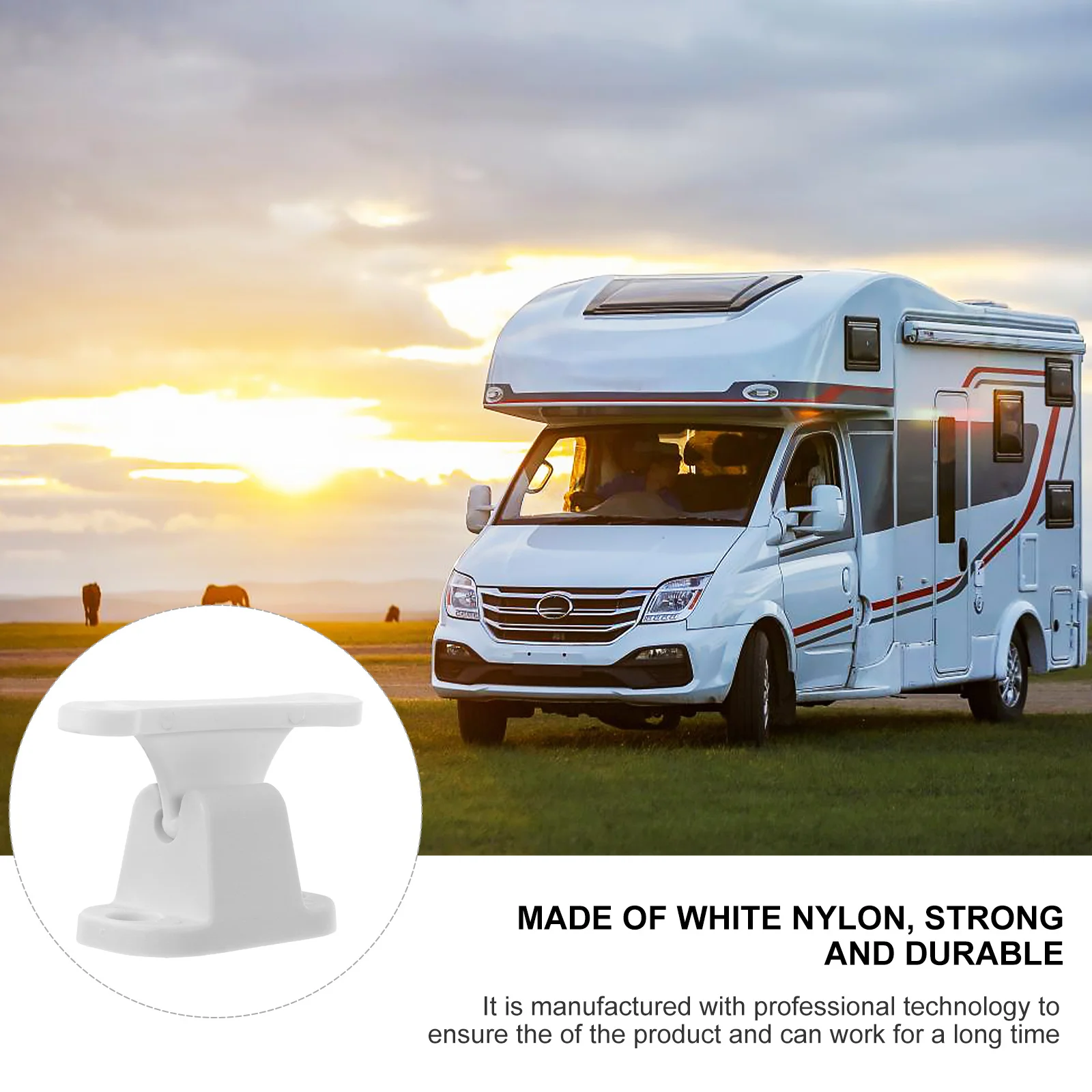 2 szt. nylonowych ograniczników do drzwi w kształcie litery T do kamperów, przyczep kempingowych i samochodów kempingowych, wytrzymałe uchwyty do drzwi zewnętrznych, blokady drzwi.