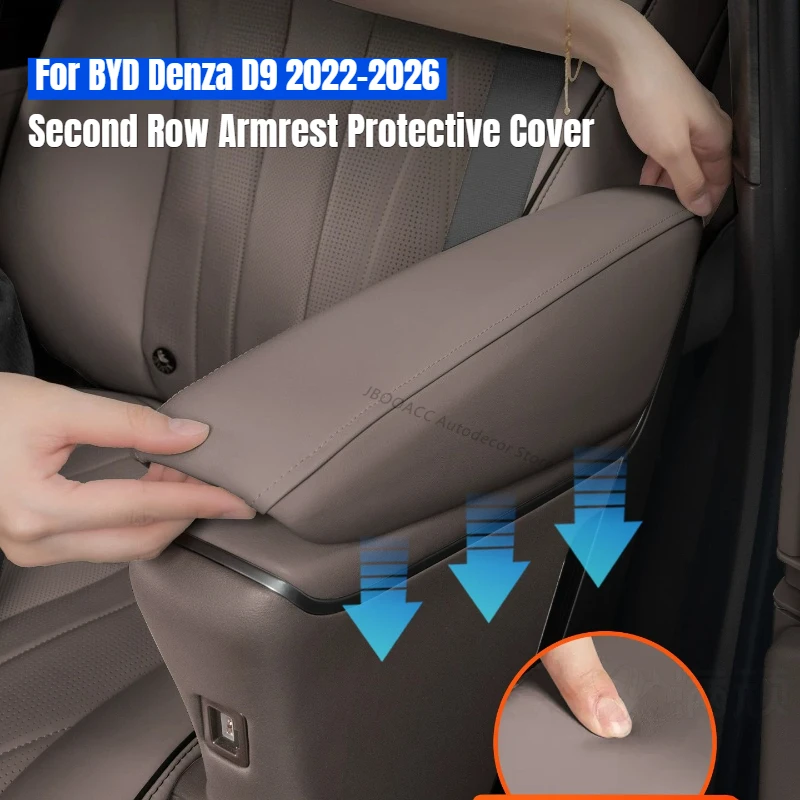 For BYD Denza D9 2022-2026 4Pcs Car Seat Armrest Protective Gloves Cover Second Row Cover Interior Mouldings Pad Accessories