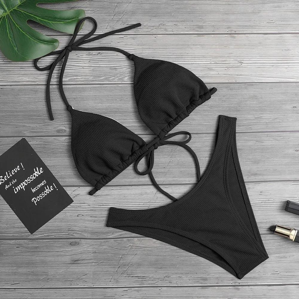 2023 monochromatyczne damskie seksowne bikini damskie stroje kąpielowe bikini na plażę kostium plażowy szlafrok stroje kąpielowe