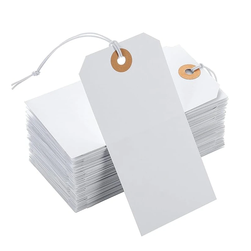 100 Piece Perforated Cotton Elastic Line Hang Tags Card Paper Card Label Listing Classification Card Number Plate