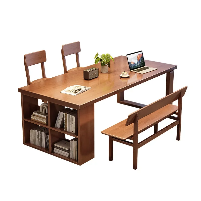 Nordic minimalist, modern solid wood, thickened and widened, large board table, desk, reading and learning dining table