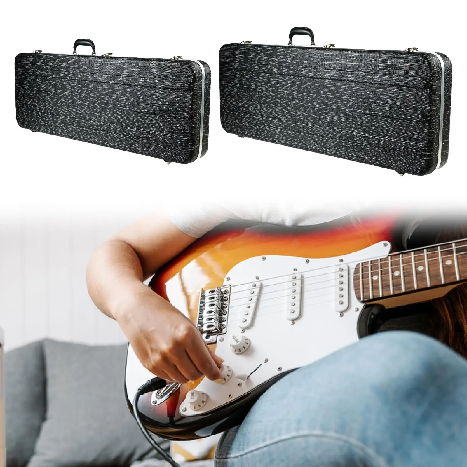 

Electric Bass Case Hard Shell Shock Resistance, Waterproof Locking Latch with