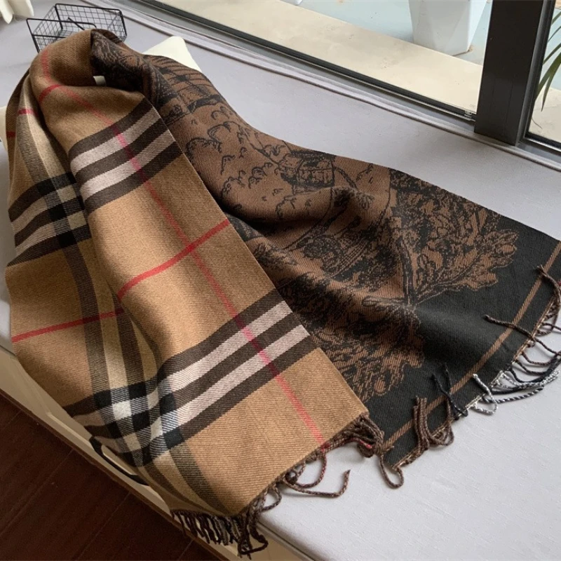 Winter Warm Women Scarf Luxury Double Sided Imitation Cashmere Shawl Wraps Bufanda Female Pashmina Blanket Travel Poncho Stoles