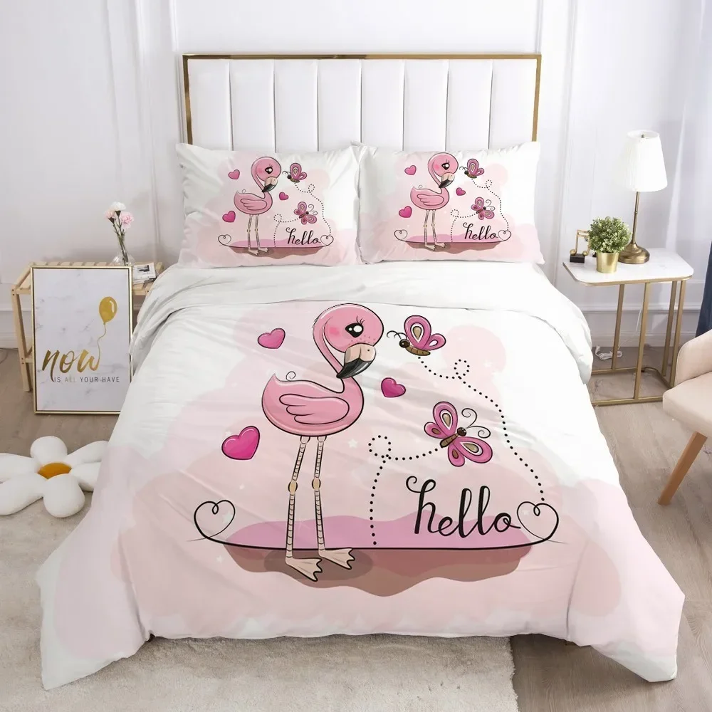 

3D Printed Lovely Pink Comfortable Duvet Quilt Cover Pillowcase Bedding Set Children Bedroom Decoration Home Textile
