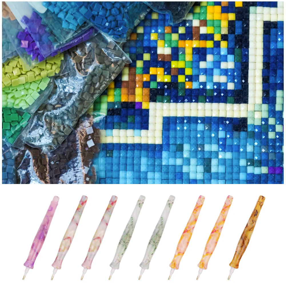 Resin Diamond Painting Accessories Pen with Replacement Pen Heads 5D DIY Diamond Painting Pick Up Pen Set Rhinestone Craft Tool