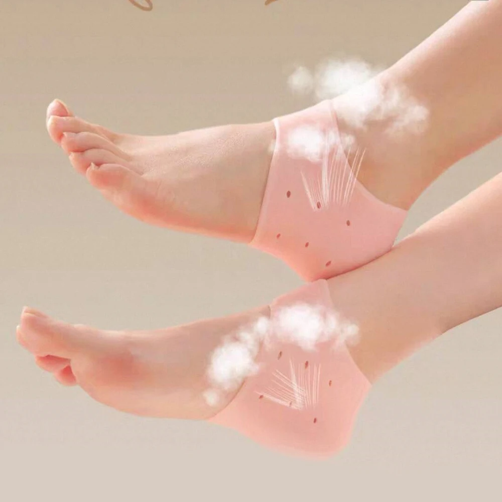 Silicone Heel Socks Gel Moisturizing Shoe Covers for Dry and Cracked Skin Foot Care Tools Plantar Fasciitis Relief Inserts Pads