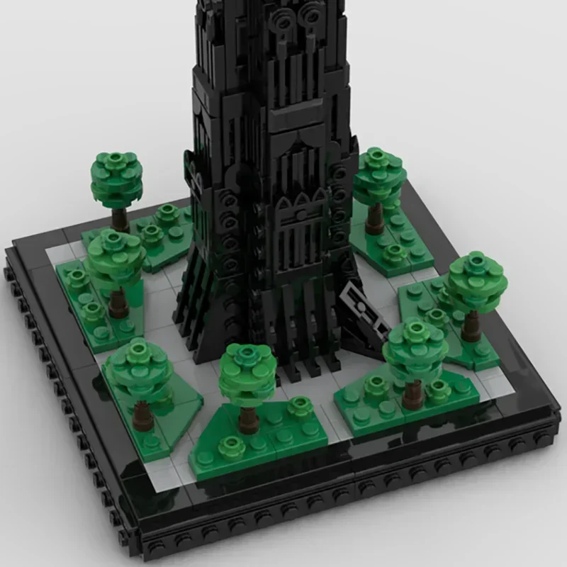 Rings Movie Model Moc Building Bricks Medieval Orthanc Black Tower Technology Modular Blocks Gift Christmas Toy DIY Set Assembly