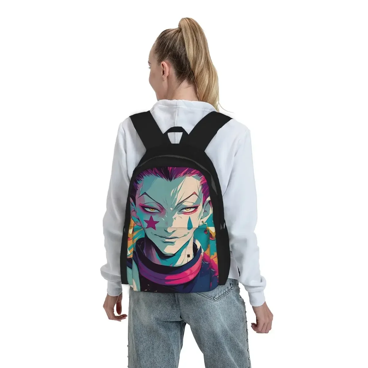 Anime Hisoka Hunter X Hunter Magical Joker Backpack Boys Girls BookBag Children School Bag Laptop Shoulder Bags for Men Women