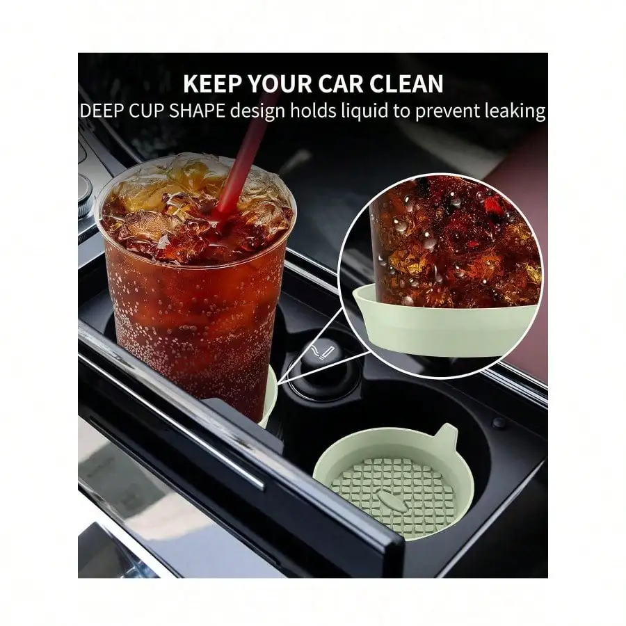 

2Pcs Rhinestone Car Cup Coasters, 8cm Anti-Slip Silicone Cup Mats, Shiny Inlaid Crystal Pad for Car Interior Decoration