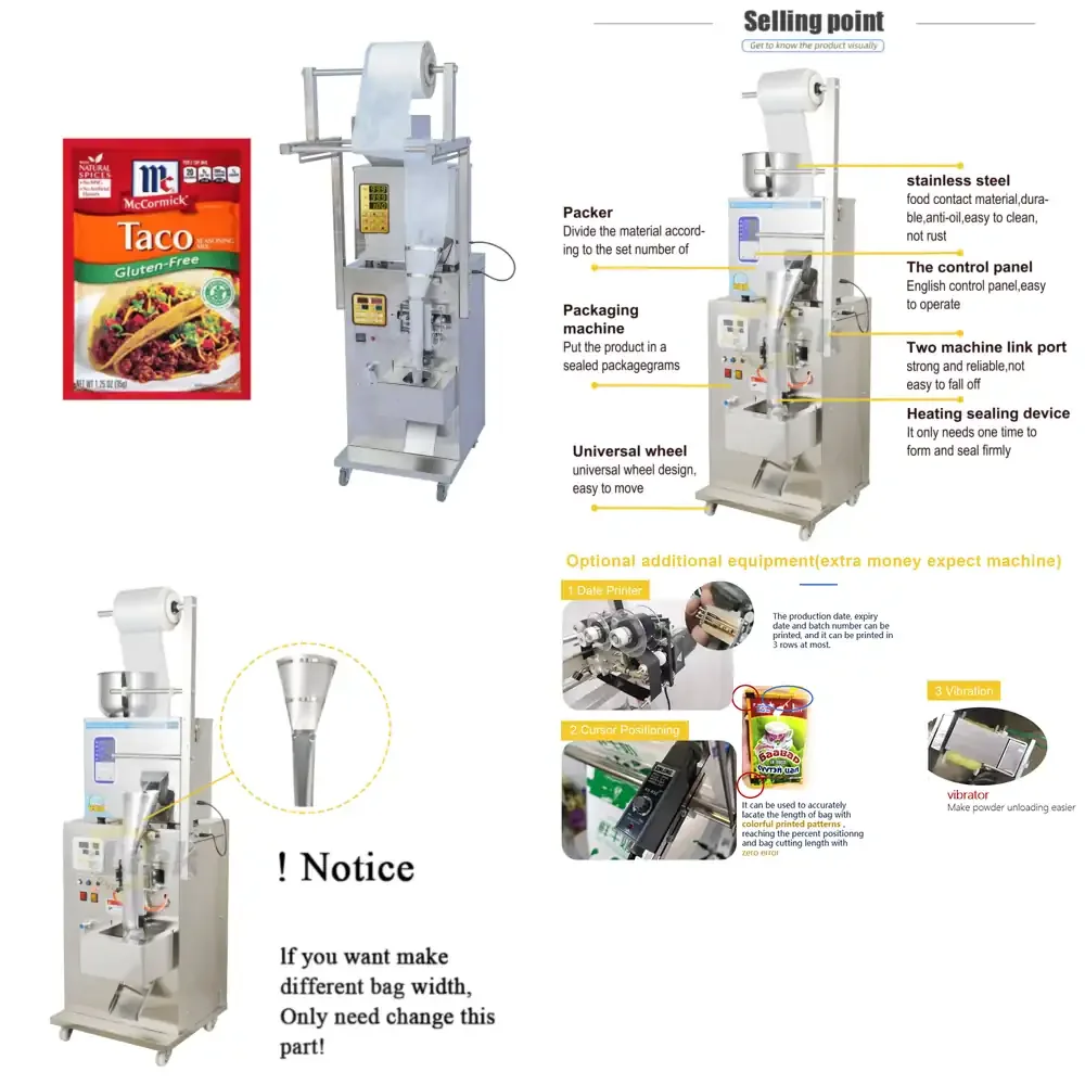 Efficient Multi-Functional Automatic Pepper Powder Spice Envasadora Flour Packaging Machine