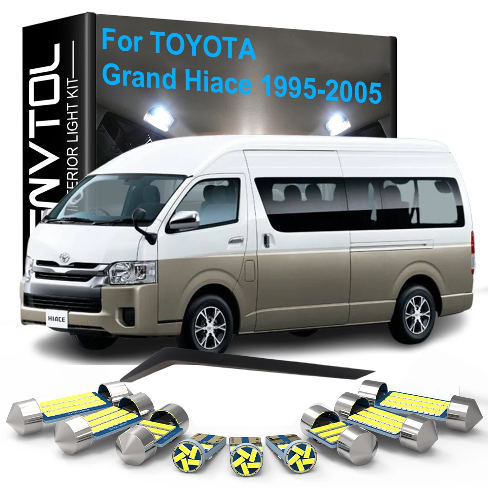 

14 шт. автомобильные аксессуары, светодиодные внутренние фонари Canbus для Toyota Grand Hiace 1995 1996 1997 1998 1999 2000 2001 2002 2003 2004 2005