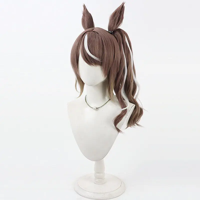 Highkey Hallowed Cosplay Wig Uma Musume Pretty Derby Heat Resistant Synthetic Hair Halloween Party Role Play + Free Wig Cap view 4