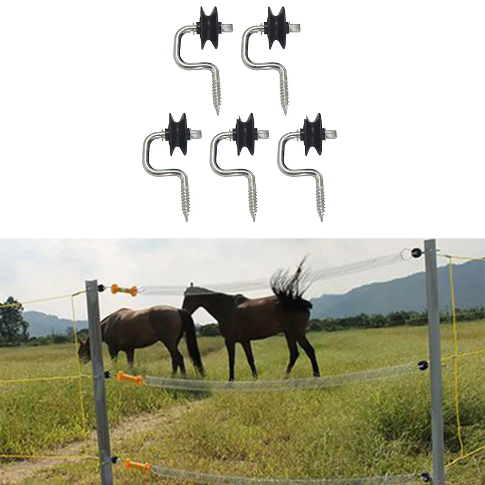 5pcs Agricultural Electric Fence Insulators for Corner Posts and Wooden Fence Systems with Self-Tapping Design