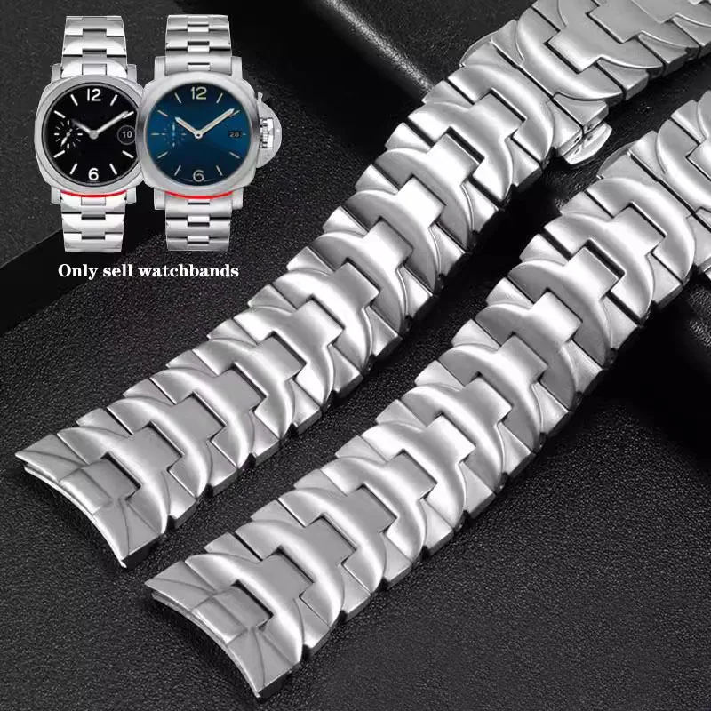 

Stainless Steel Watch Strap for Panerai Male Pam441/111/01316 Solid Steel Butterfly Clasp Watch Band Accessories 24mm