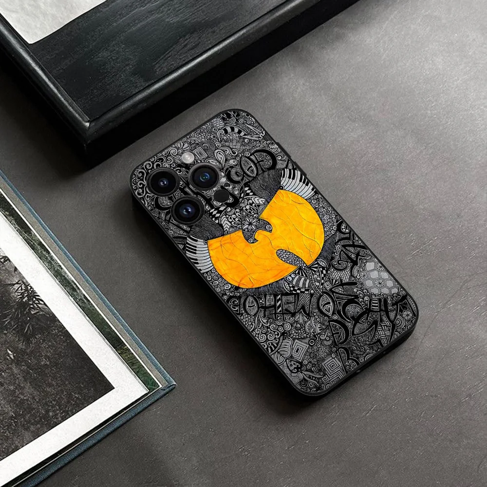 WU-T--TANG CLAN جراب هاتف آيفون 16 15 11 13 14 برو ماكس 7 8 Plus X Xr Xs ماكس 12 حافظة غطاء أسود صغير