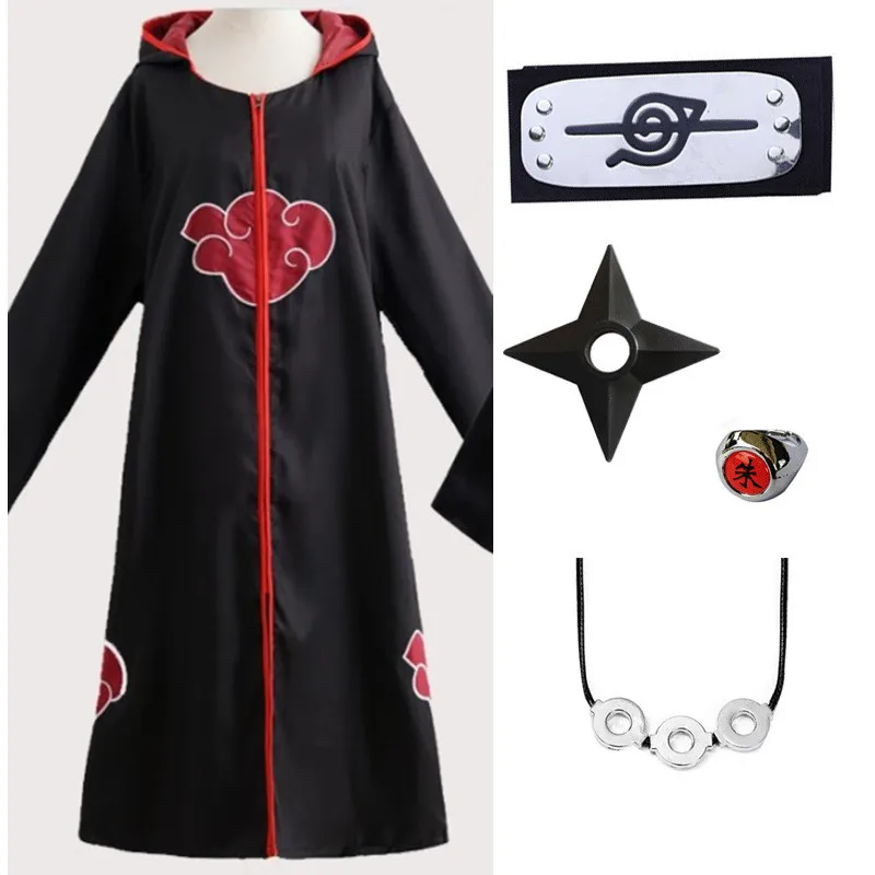 Anime Akatsuki Cosplay Ninja Hoodie Costume Uchiha Tobi Cloaks Clothes Fancy Halloween Suit Cool Outfit Zipper Coat