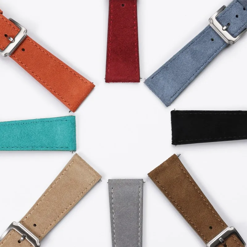 Quick Release Suede Leather Watch Strap 18mm 19mm 20mm 22mm Men Women Universal Vintages Watch Band Accessories with Tool