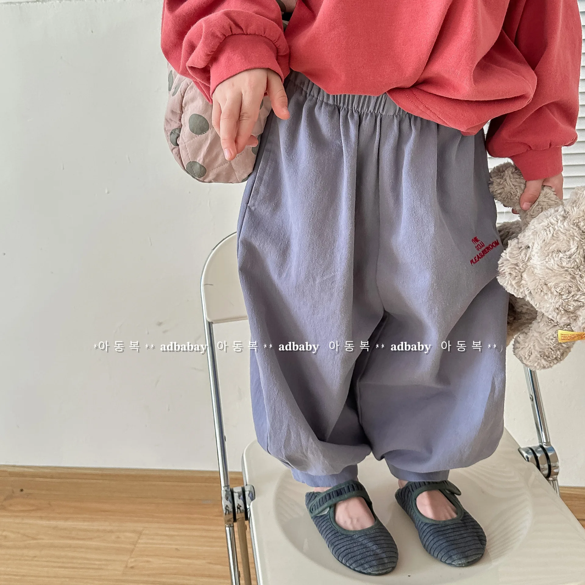 Calça de harém infantil com estampa de letras, calça casual de bebê, roupas infantis, moda infantil, primavera, novo, 2024