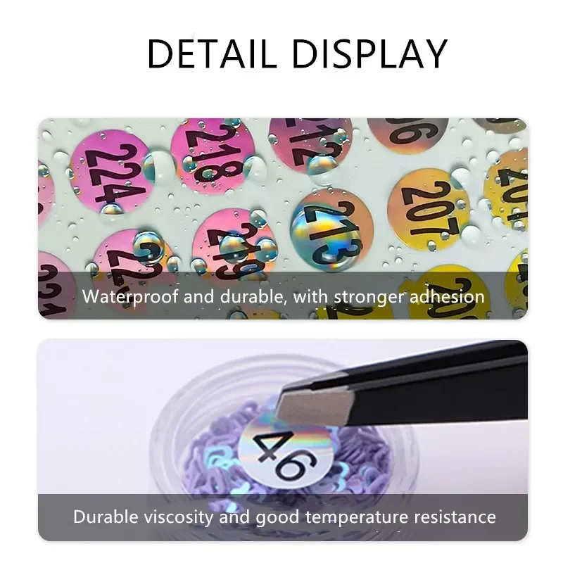 3/5pcs Nail Polish Color Gel Varnish Number Sticker Label 1-180/ 1-300 Mark Numbering Manicure Waterproof Laser Label Sticker