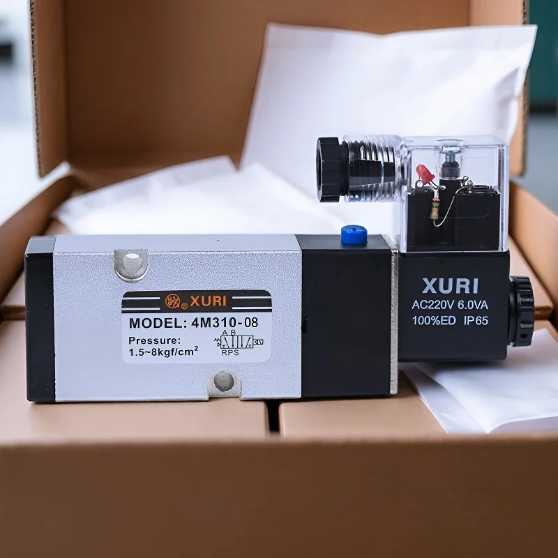 Тип Airtac Двухпозиционный пятипортовый электромагнитный клапан для поверхностного монтажа4M310-08Пневматический направляющий клапанDC24V/AC220v