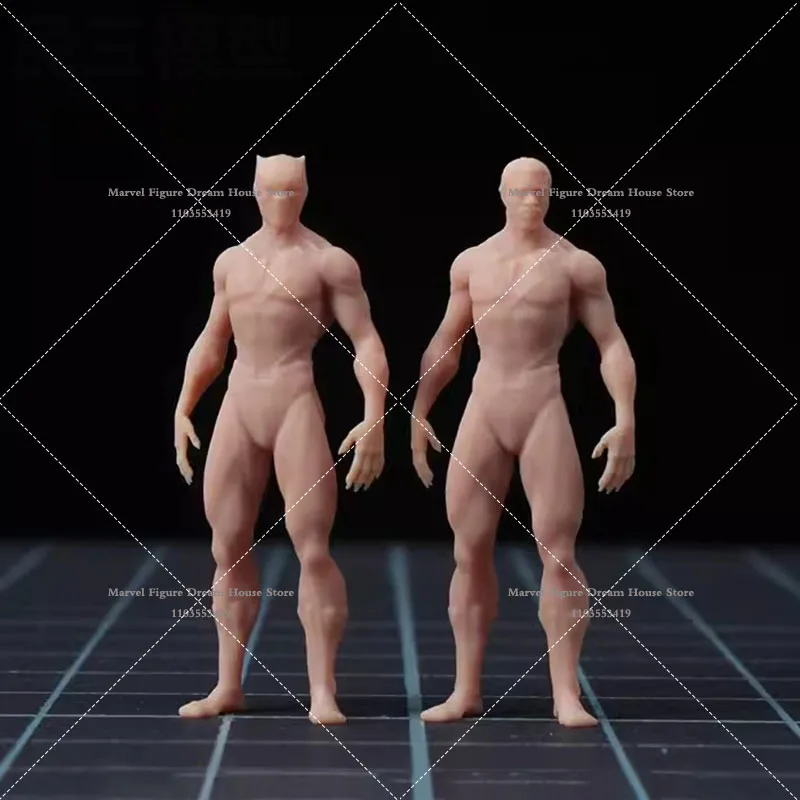 Muñeca de escena en miniatura a escala 1/64 1/43, modelo blanco, cómics sin panizados, figura de acción de Pantera Negra, versión 2