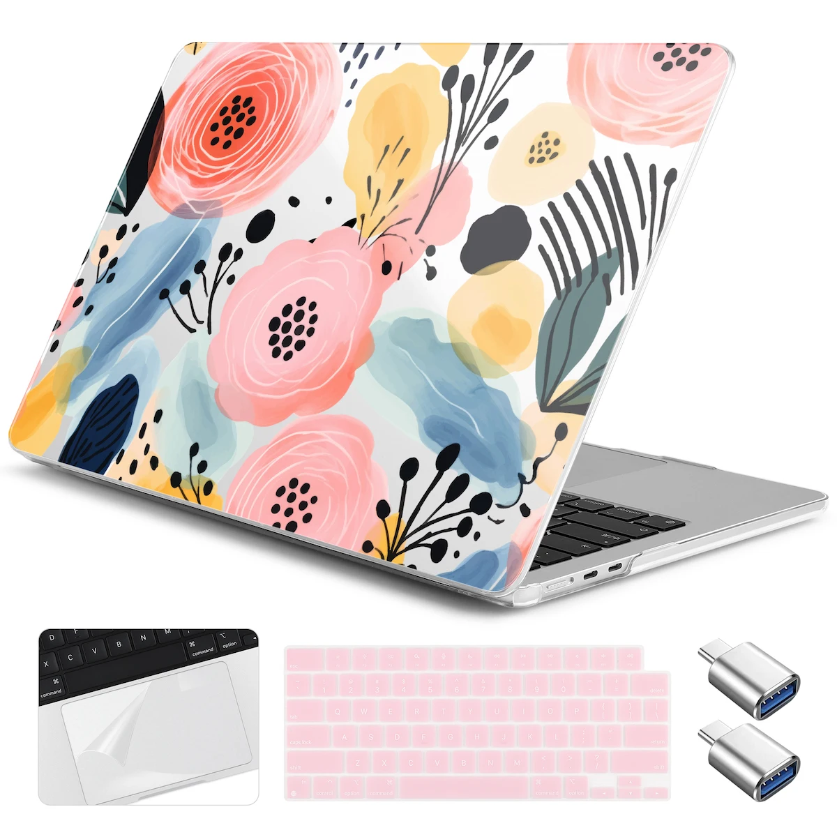 Flower Hard Case For New MacBook Air Pro 11 12 13 14 15 16 inch M3 M2 M4 Chip A3113 A3401 A3185 A3186 A2992 A2918 Plastic Shell