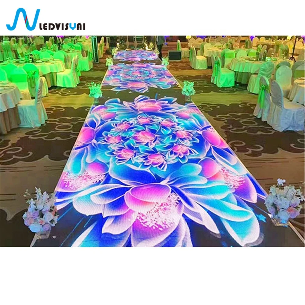 Pista de baile Led 3D portátil, boda, a todo Color, impermeable, interactivo, programable, DJ, pista de baile, pantalla Led