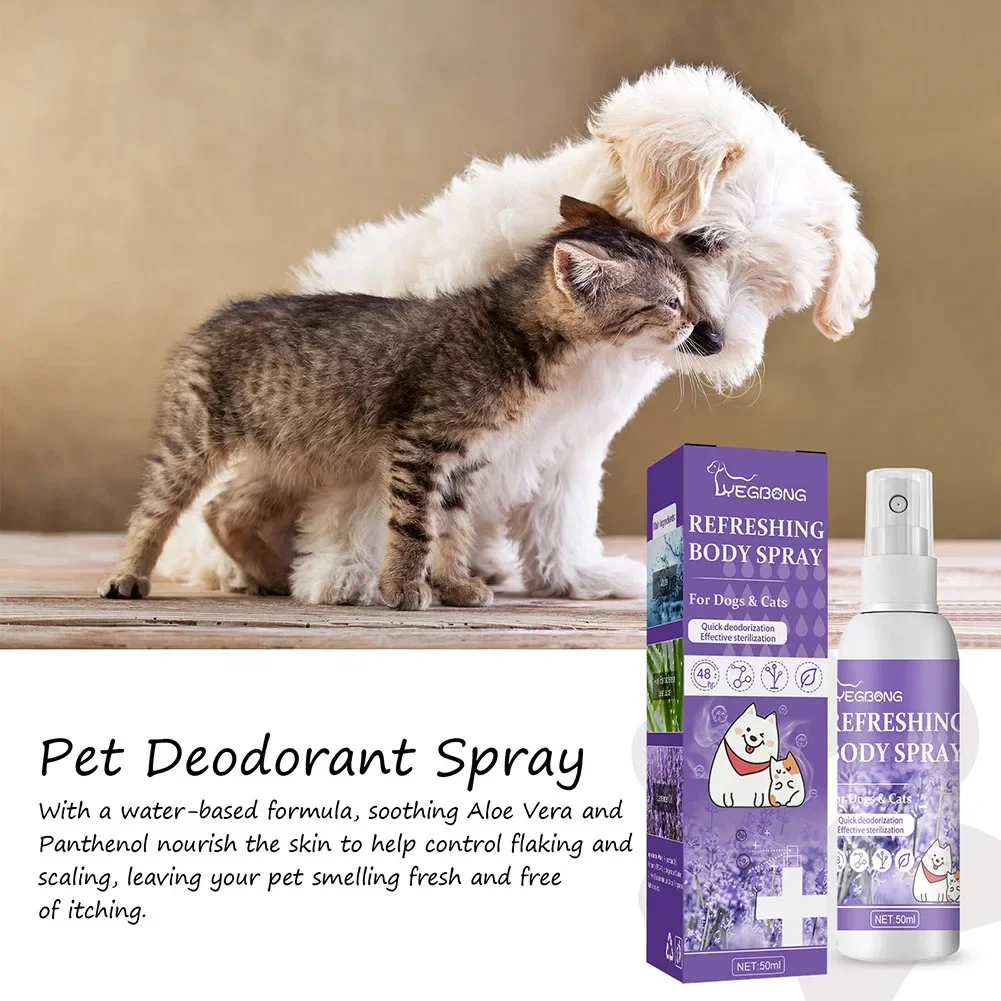 Desodorierungsspray für Haustiere, 50 ml, Hundeparfüm, Lavendelöl, Desodorierungsspray, Anti-Juckreiz, duftendes Schönheitspflege für Katzen und Hunde – Detail 3