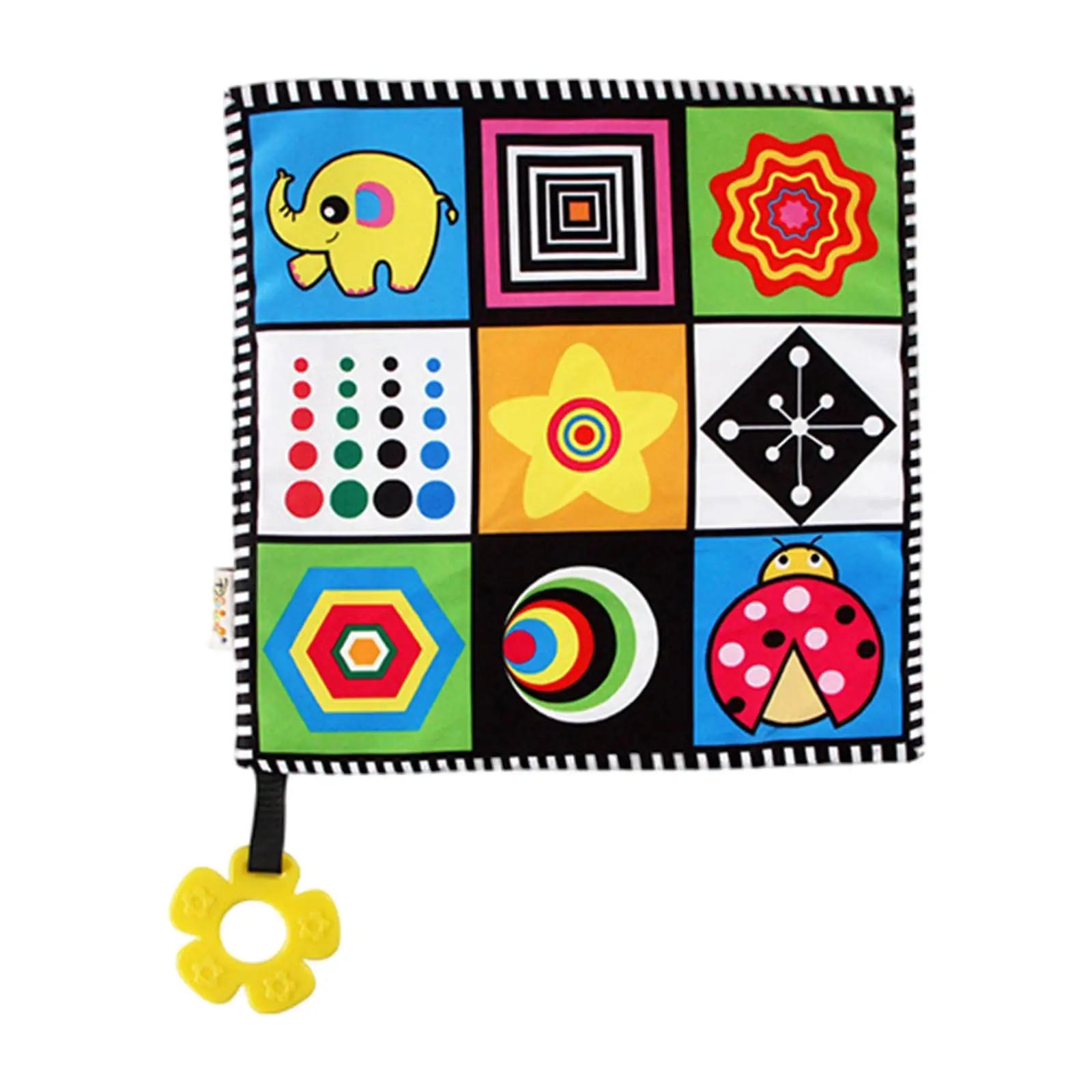 4xBaby Soothing Towel with Teether Animal Patterns Colorful Sleep for Newborn Elephant