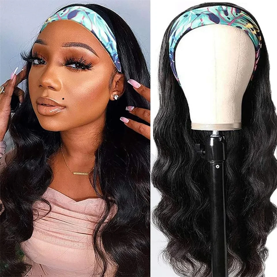 

32inch Body Wave Headband Wigs Human Hair Machine Made Headband Wigs For Women Ready To Wear Body Wave Glueless Wigs Human Hair
