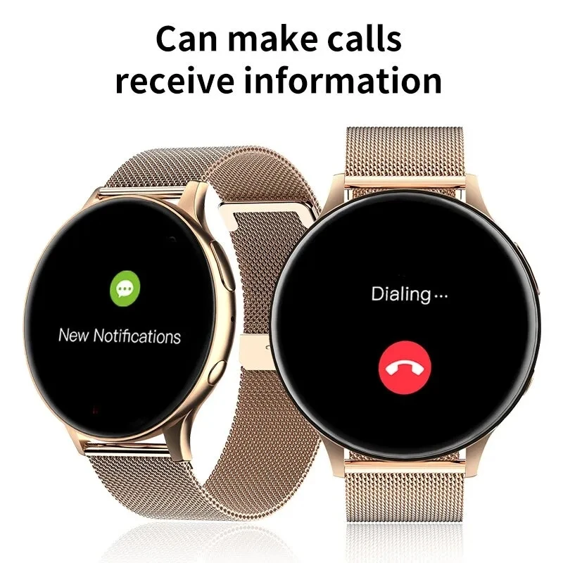 For Samsung Bluetooth Call Smart Watch Women Custom Dials Smartwatch Waterproof Music Watches HD Full Touch Bracelet Clock 2024