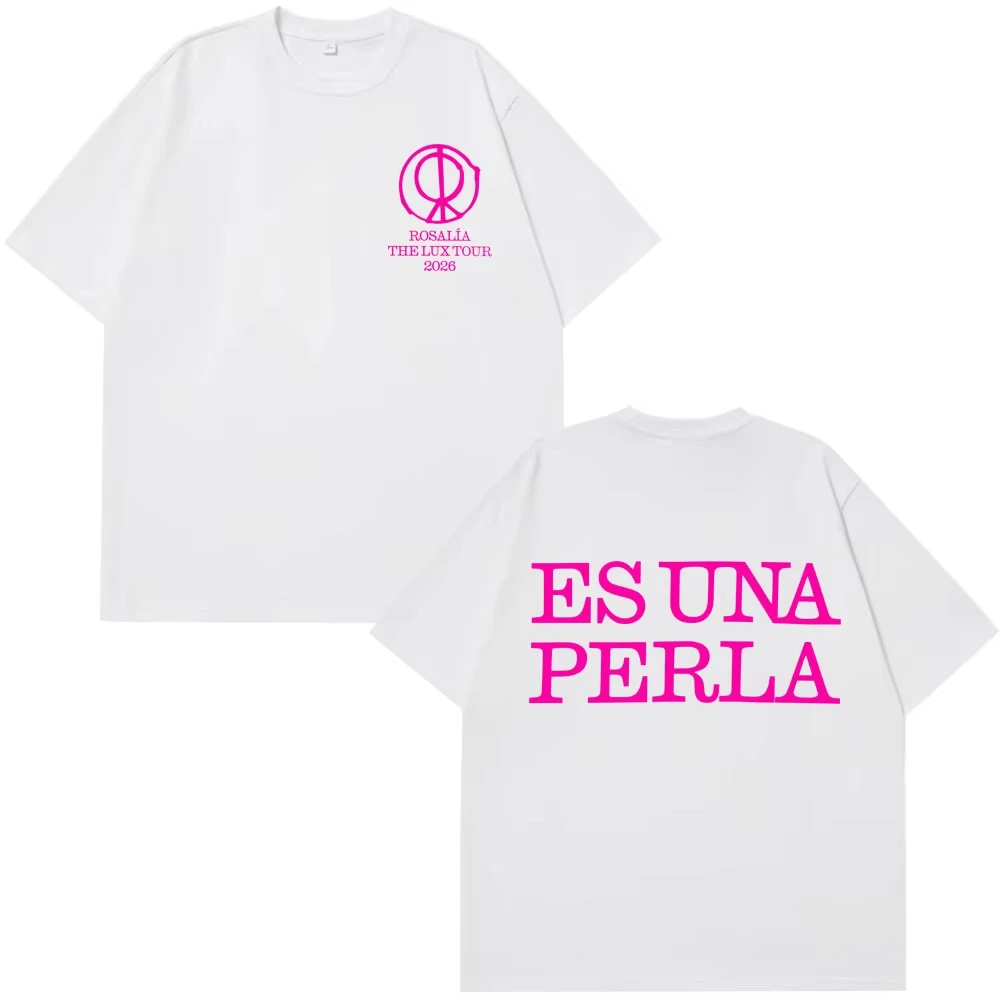 Singer Rosalia Lux 2026 Tour Concert Print T Shirts Trendy Cotton Short Sleeve Oversized Summer Fashion Women And Men T-Shirt