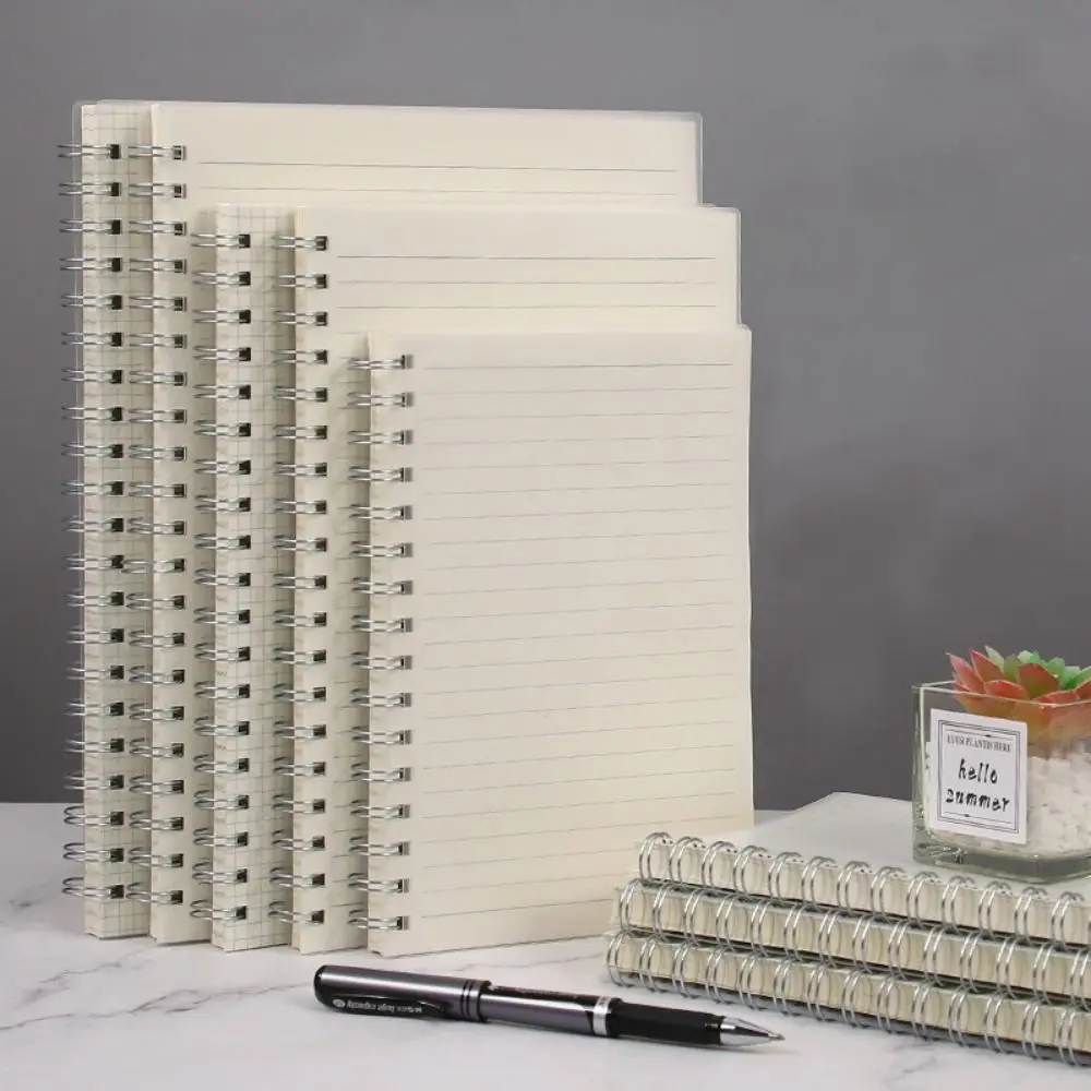 A5/B5/A4 Coil Notebook 80Sheets Grids/Blank/Horizontal Line Spiral Notebook Flip Over Diary Book School Office Supplies