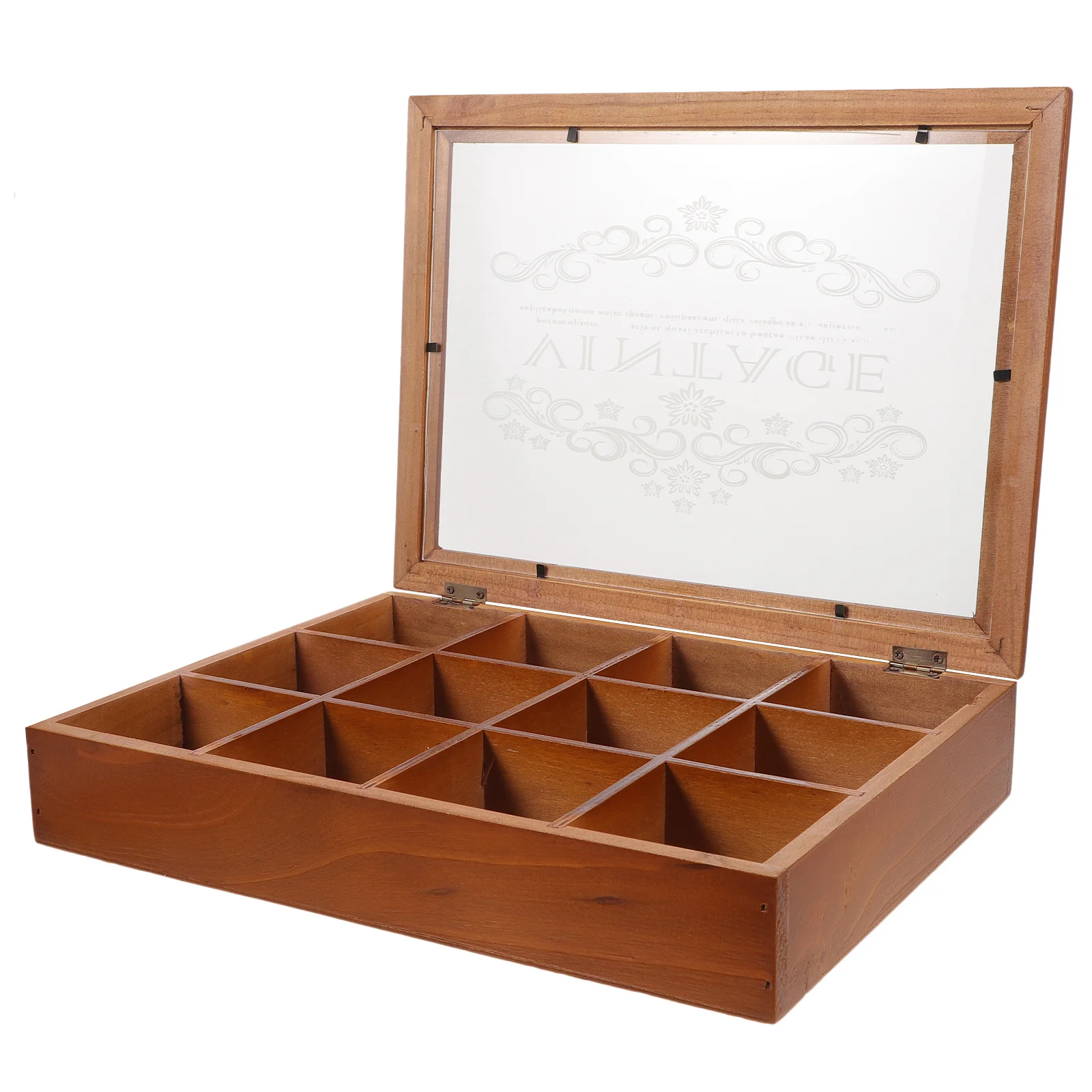 

1pcs Wooden Jewelry Storage Box Vintage Desktop Organizer Case For Earrings Rings Pendants Trinkets Dust Proof Container