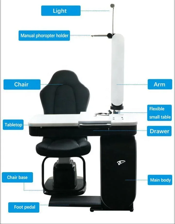 Новый дизайн, комбинированный стол с электроприводом и стул, офтальмологический блок и подставка