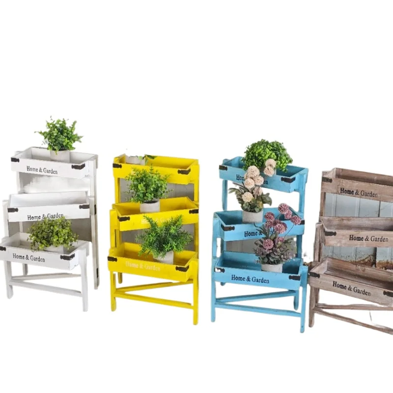 

Solid wood flower stand Plant stand Plant flower stand Three-layer flower pot Corner plant Multi-layer