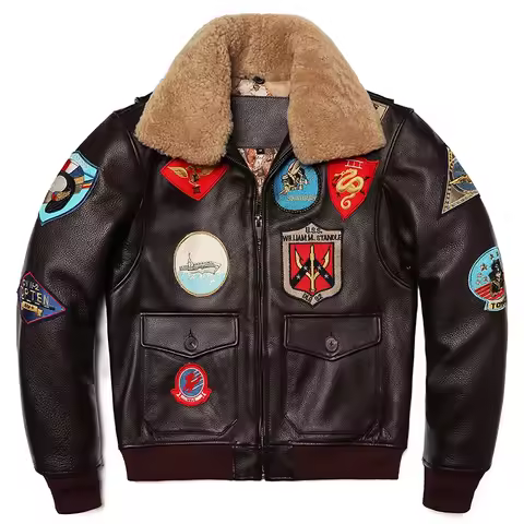 Air Force G1 kurtka lotnicza pogrubiona pikowana kurtka górna warstwa kurtka ze skóry bydlęcej płaszcz męski kurtki zimowe M212 - AliExpress 