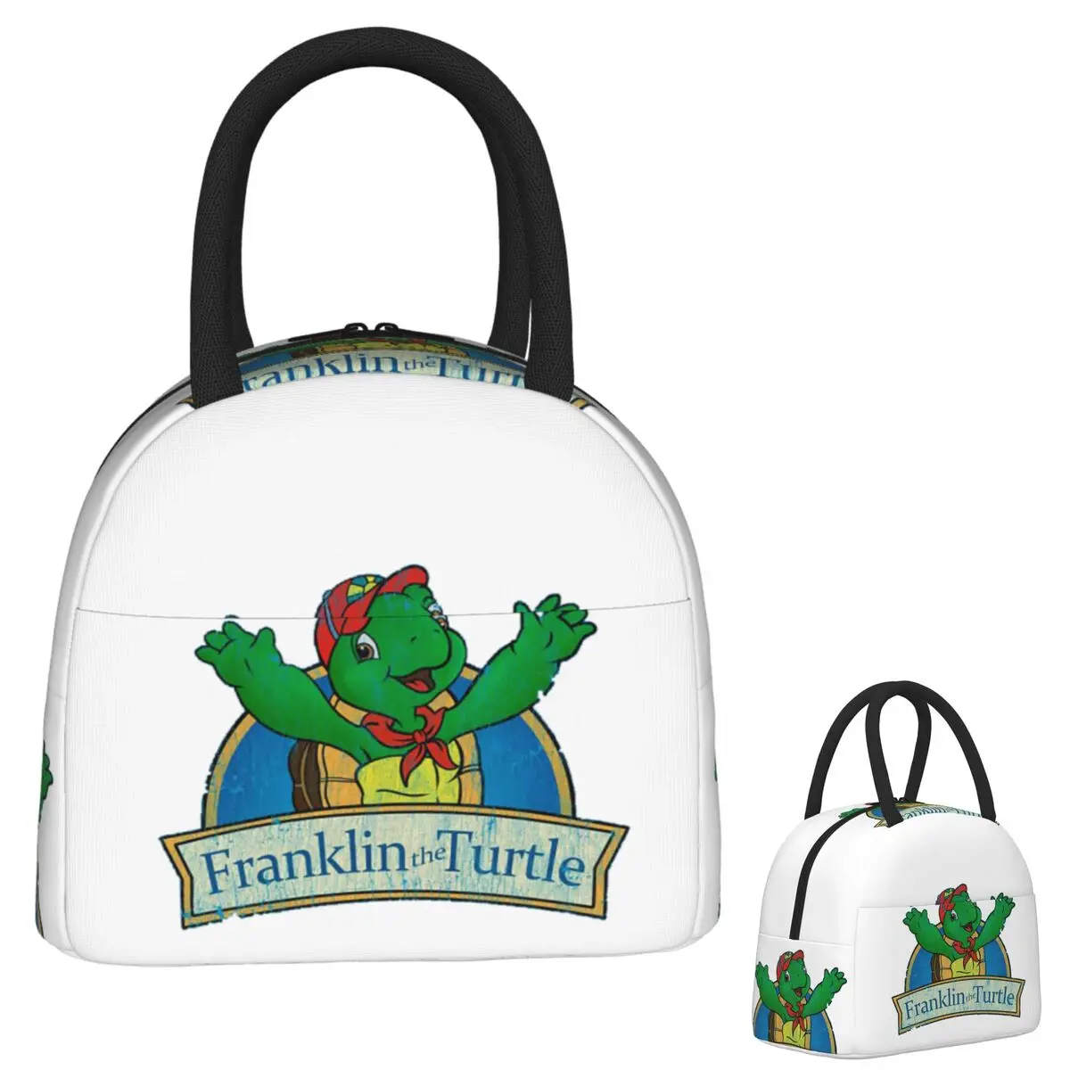 

Vintage Franklin The Turtle Insulated Lunch Bag for Women Kids Portable Food Boxes Thermal Lunch Box Tote