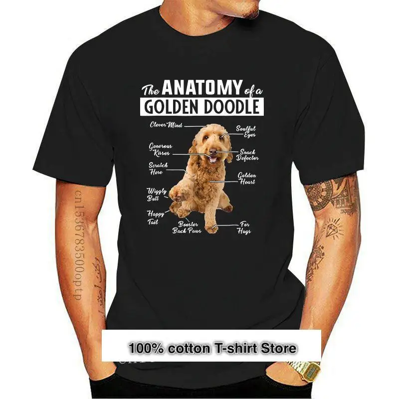 Camiseta de manga corta para hombre, camisa de The Anatomy Of Golden Doodle, de verano, 2024