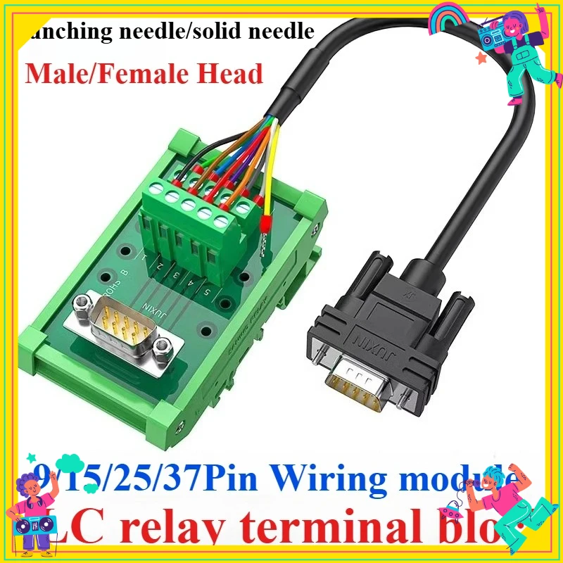 1Pcs Relay Terminal Block Adapter Board Serial Port 9-Pin DB9 DB15 DB25 DB37 Pin Automated Guide Rail Type