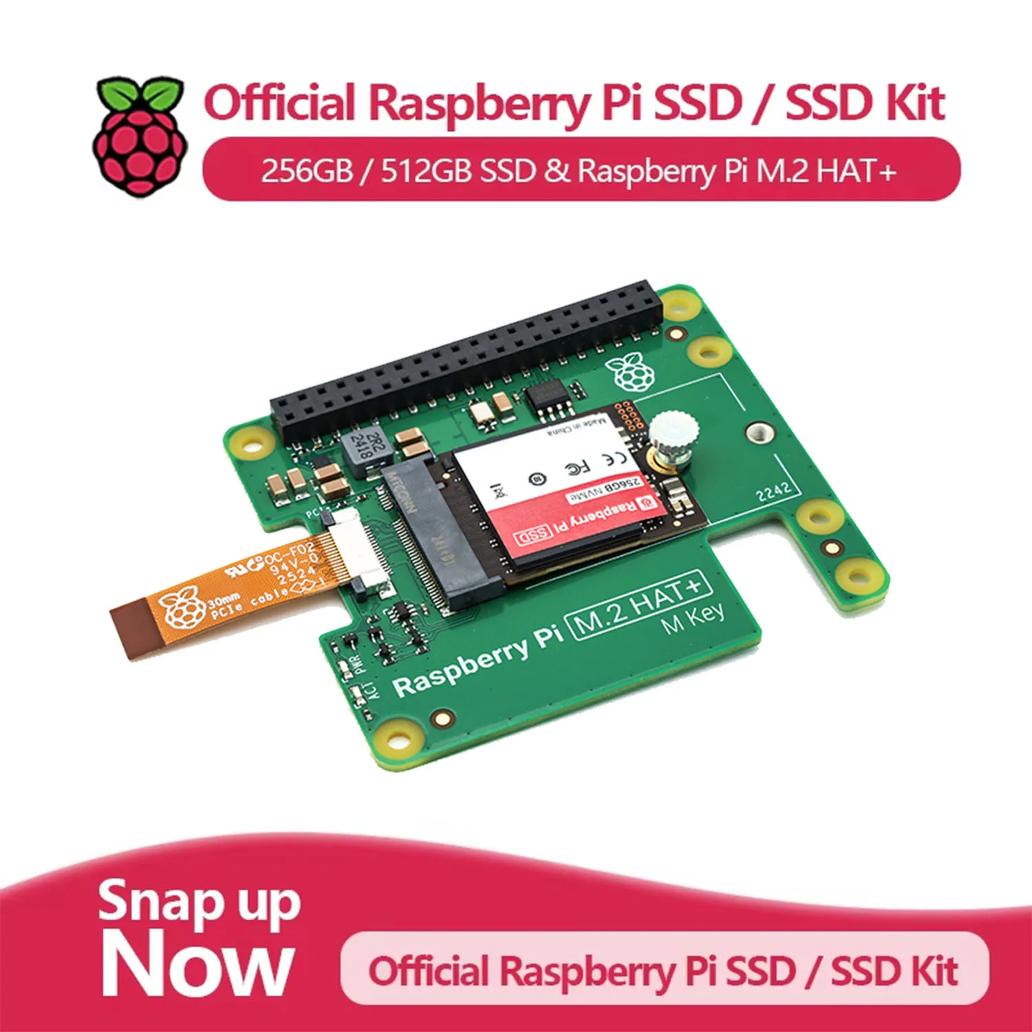 Raspberry Pi 5 Official M.2 NVME 2230 SSD Kit Raspberry Pi SSD 256