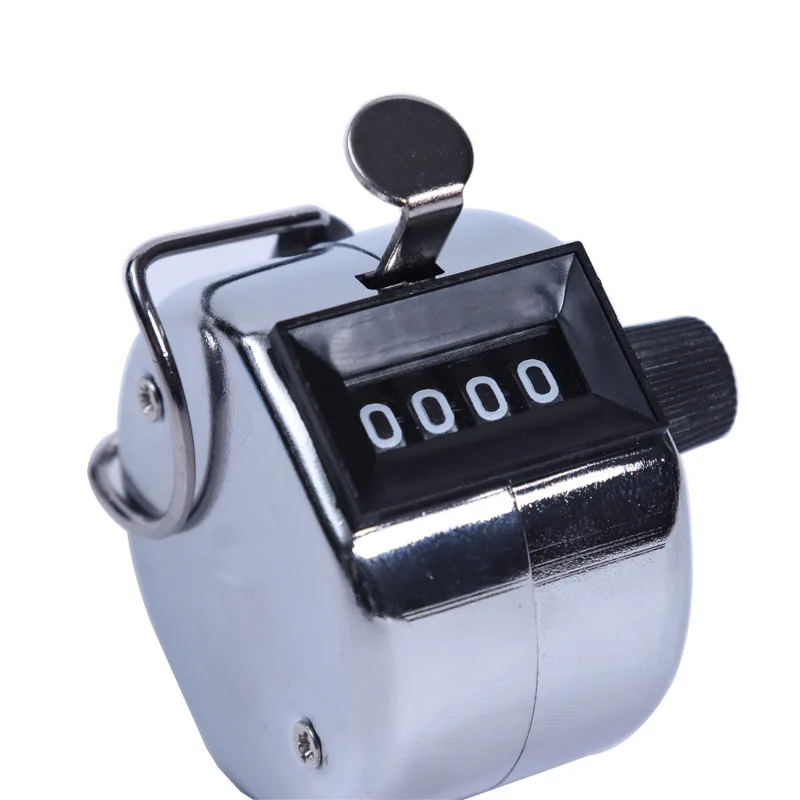 Portable Metal Hand Counter Accurate Manual Clicker 4 digit Number Display Easy to Use and Carry No Battery Required