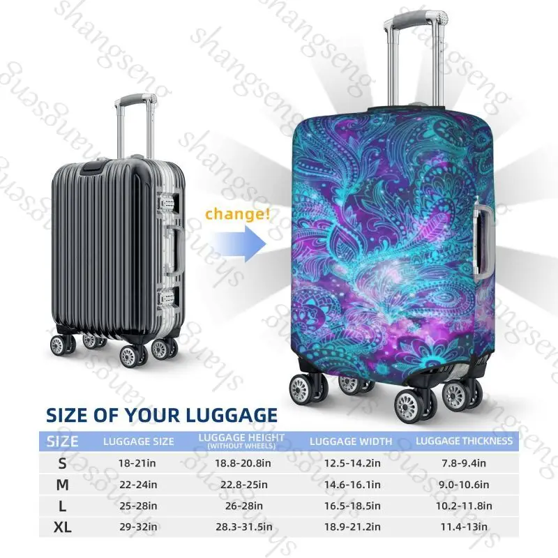 Fantasy Rainbow Doodle Travel suitcase protective case, suitcase cover, elastic protection, washable Luggage cover, 18-32 in