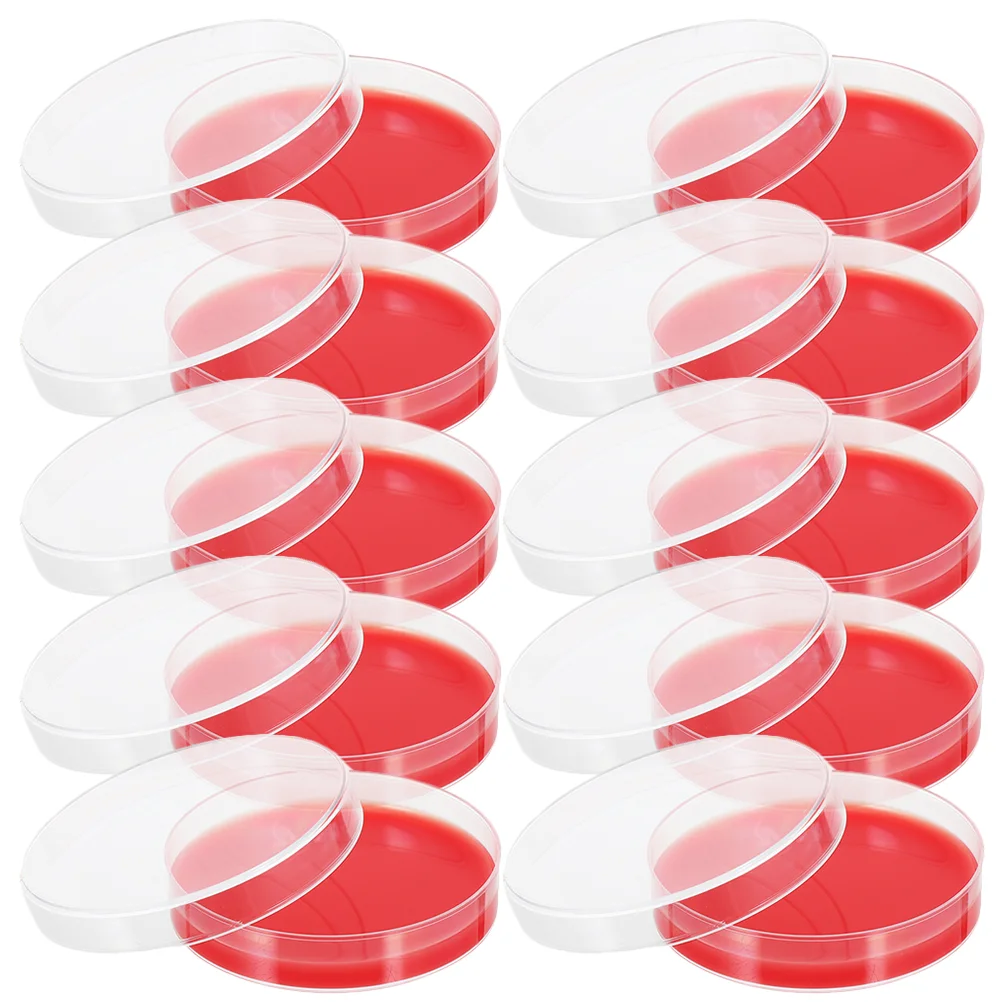 

10 Pcs Blood Agar Plate Vilicase Lids Pot Petri Dishes with Labs Growth Medium Laboratory Luxury