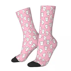 Pink Doctor Medical Hospital Tooth Teeth Dental Braces Socks Male Mens Women Autumn Stockings Printed