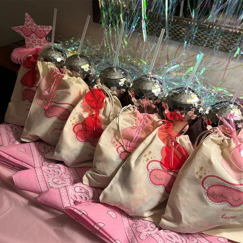 Personalised Spa Squad Bag slumber jama Pamper Sleepover themed Birthday favor bachelorette party bridesmaid flower girl gift