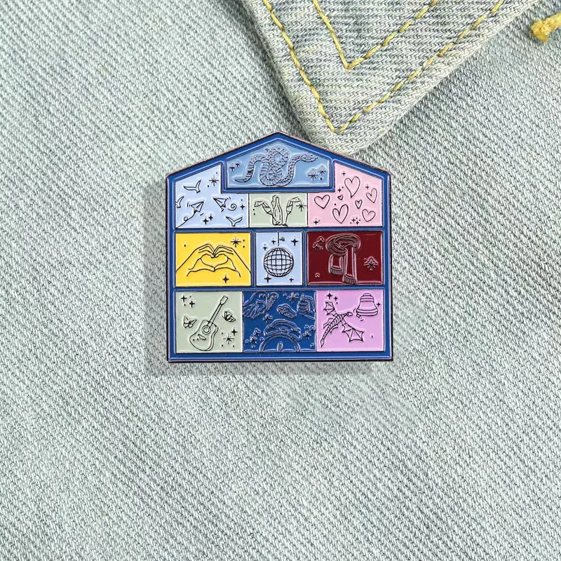 Fashion Lover Album Charming House Enamel Pin Collection Alloy Badge Backpack Pin Women's Brooch Clothing Accessories