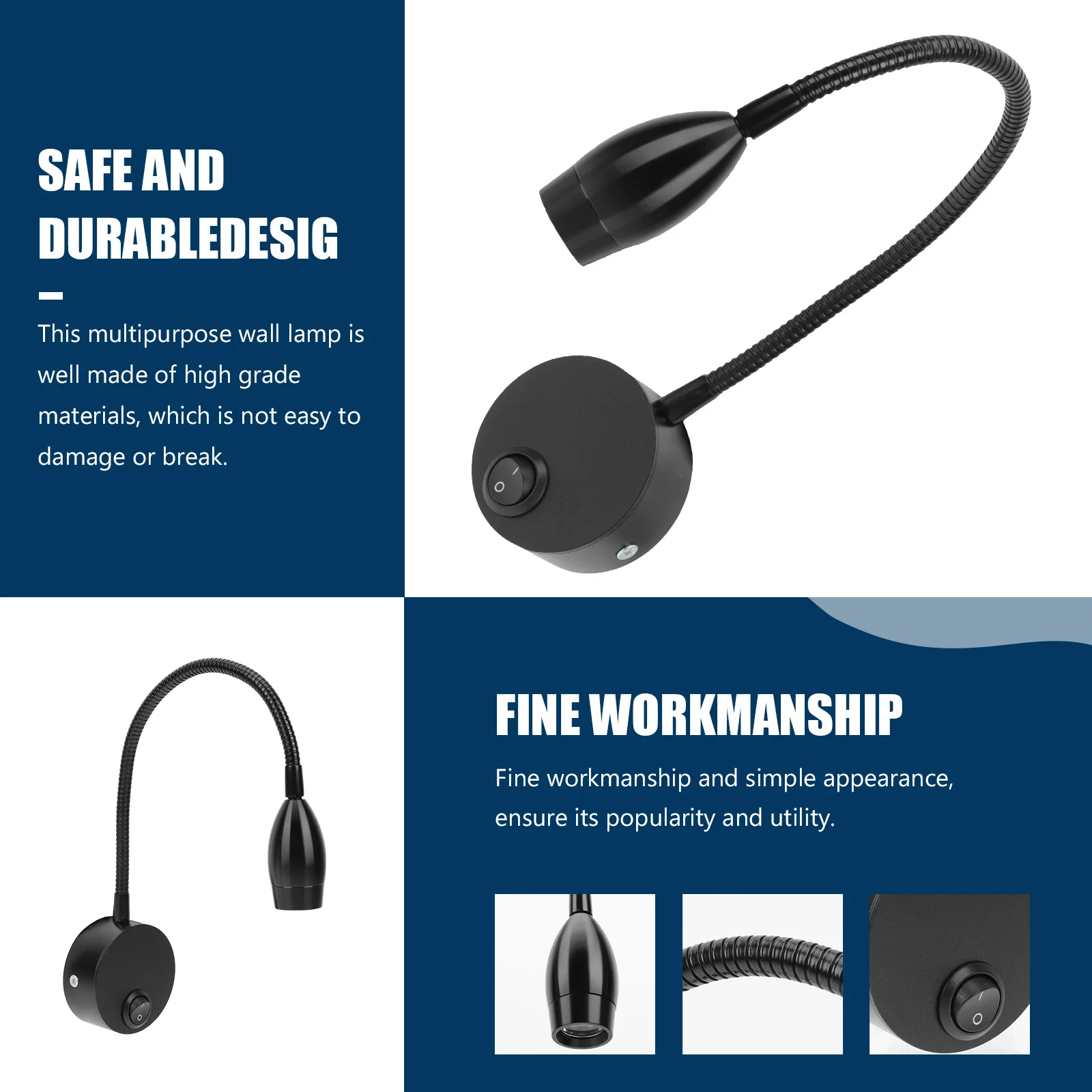 

Modern Wall Lamp Led Bedside Light Eye Protection Lamp Flexible Hose Spotlight Decorative Reading Light For Bedroom Home Hotel